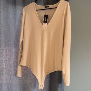 Express Cream Long Sleeve Bodysuit